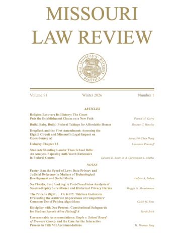 Cover of Missouri Law Review